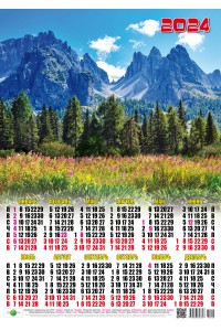 00025 Предгорье - 2024 (Листовой календарь, формат А2) со звуками природы.